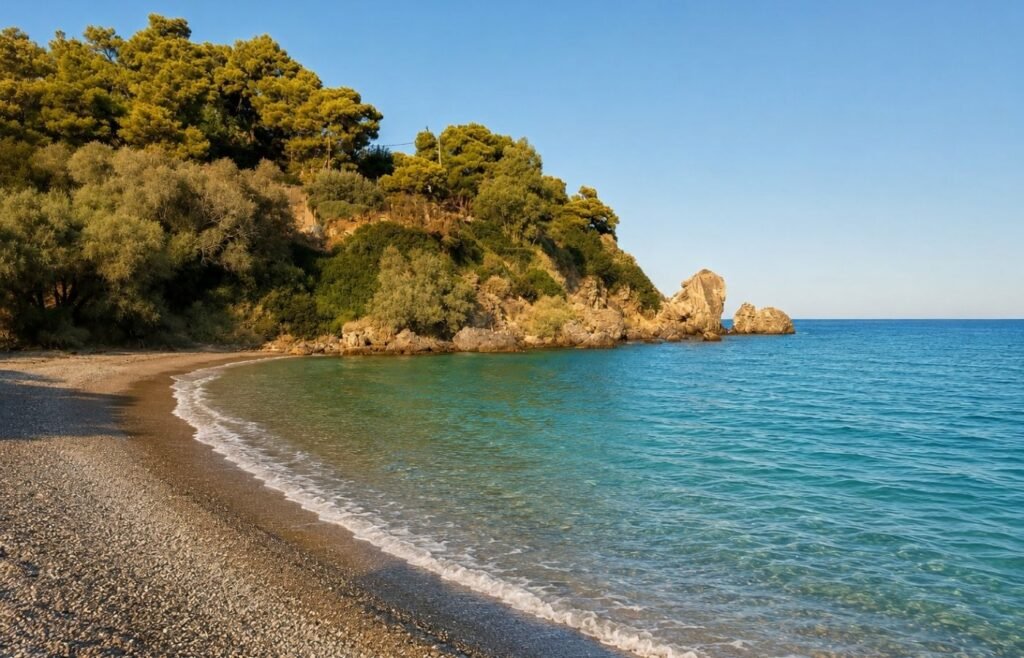 Παραλία Ερωτοσπηλιά στο Πόρτο Ράφτη με γαλαζοπράσινα νερά